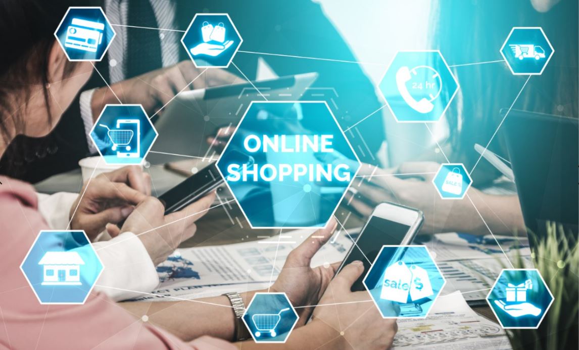 Ausbildung E-Commerce Abbildung mit wichtigen Elementen des E-Commerce