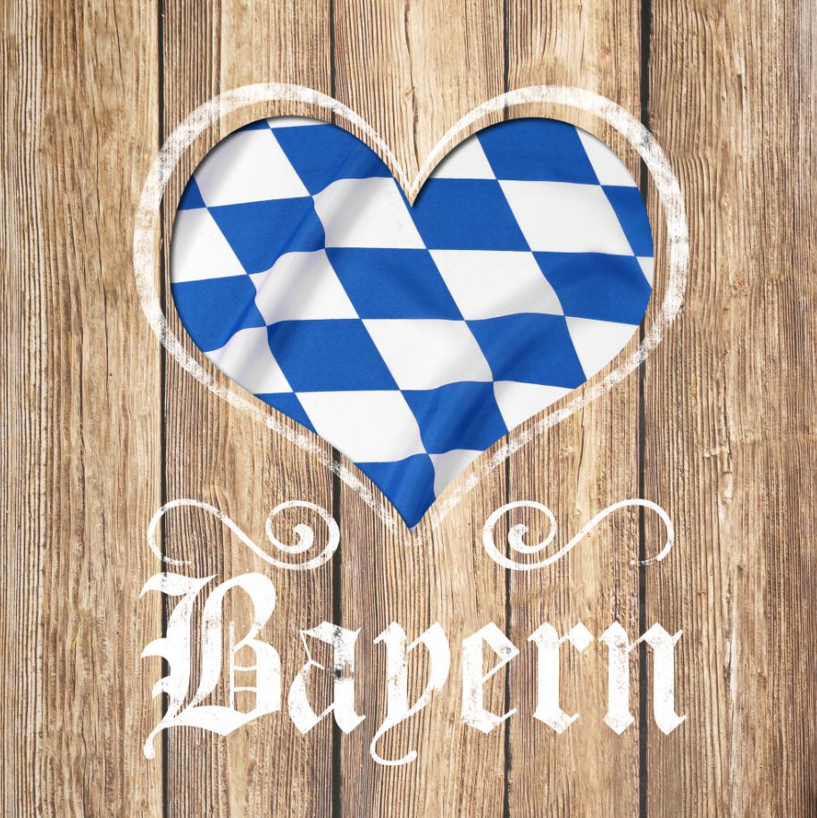 Herz mit der Bayern Flagge