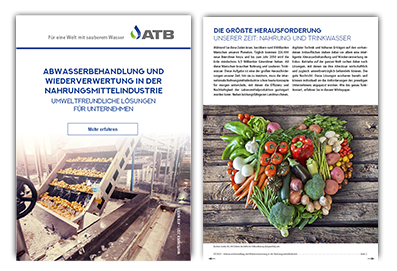 Ersten beiden Seiten der Whitepaper zum Thema Abwasserbehandlung und Wiederverwertung in der Nahrungsmittelindustrie