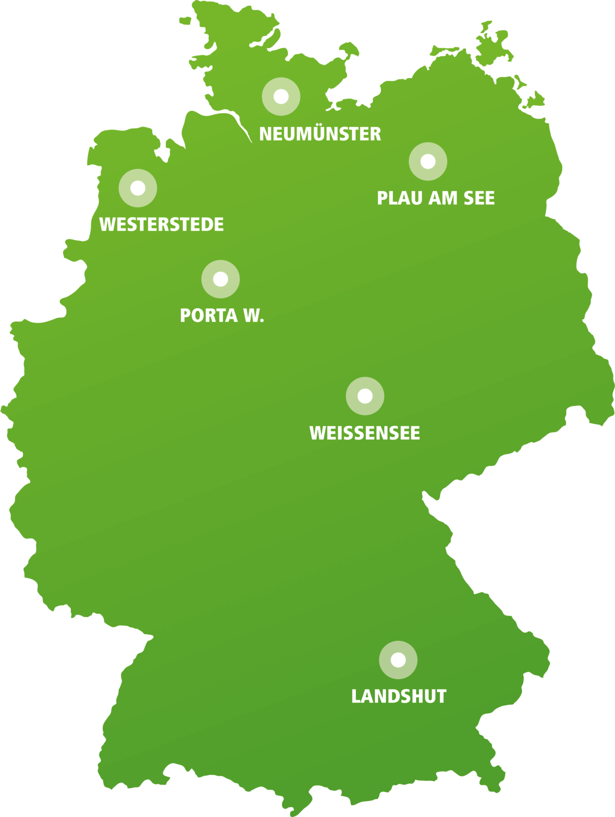 Deutschlandkarte mit Seminarorten für 2022.