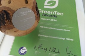GreenTec Awards 2014 Urkunde und Preis für ATB