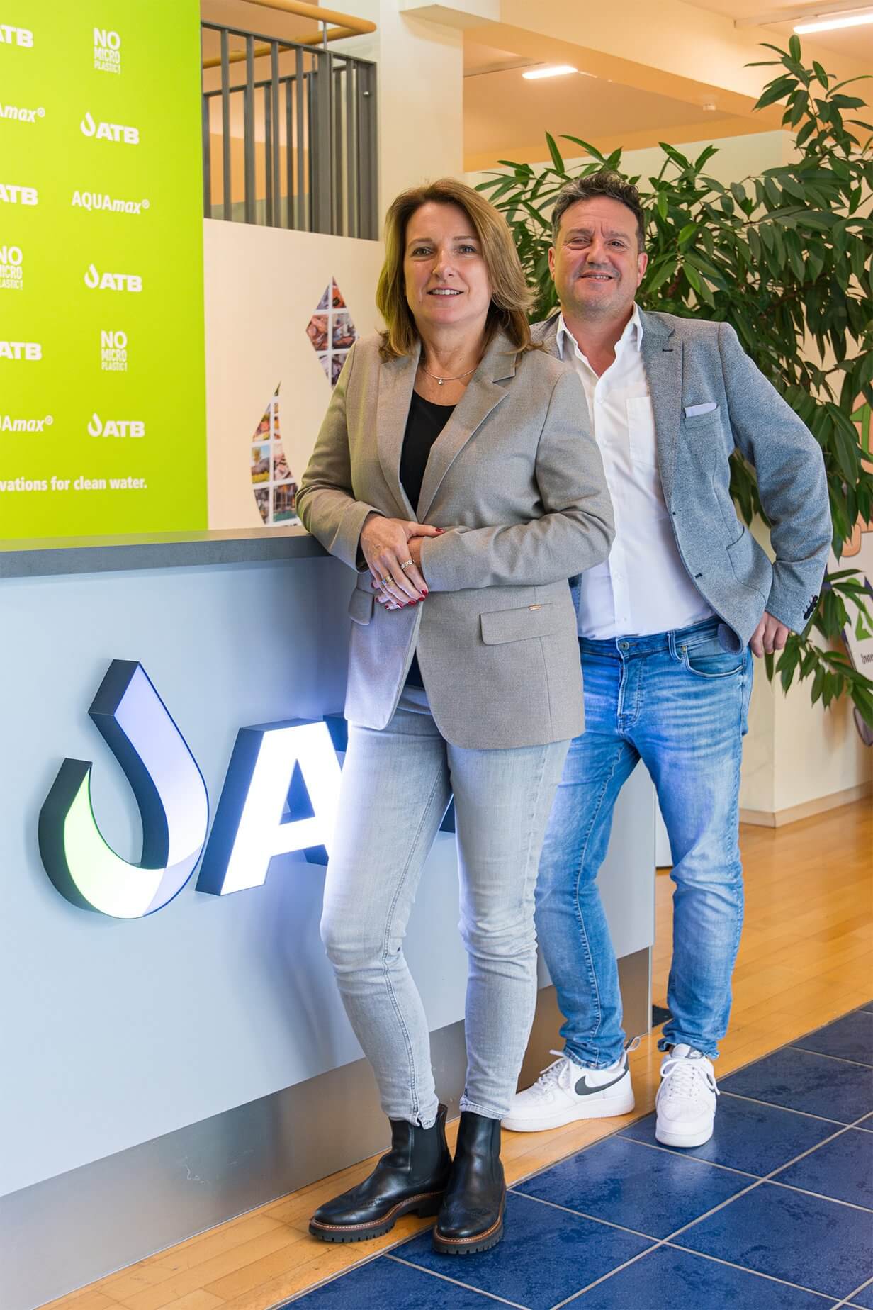 Unsere ATB-Geschäftsleitung Petra Baumann (CEO) und Murat Ceylan (COO)